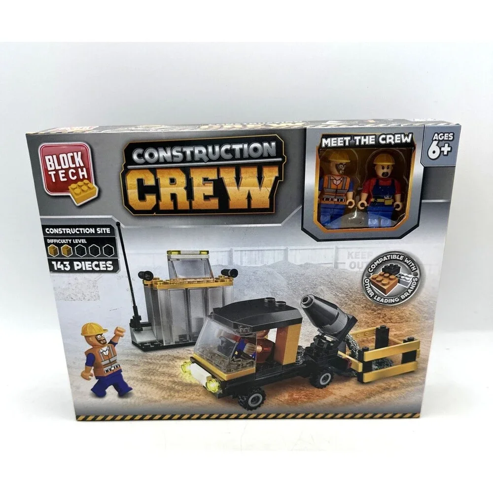 Block Tech Construction/Site Crew Set 143 Pieces 6+ years NEW SEALED